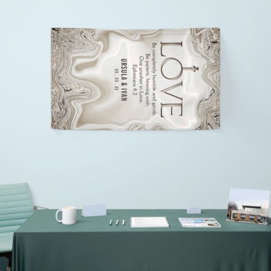 Love Scripting Verse Ephesians 4:2 Wedding Spandoek (Beurs)