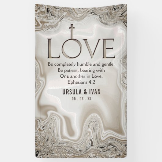 Love Scripting Verse Ephesians 4:2 Wedding Spandoek (Verticaal)