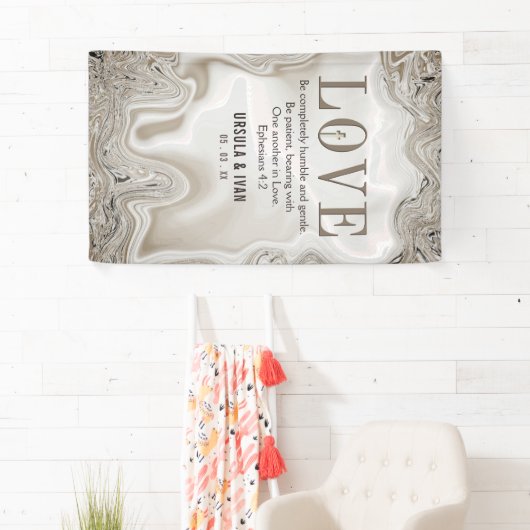 Love Scripting Verse Ephesians 4:2 Wedding Spandoek (Insitu)