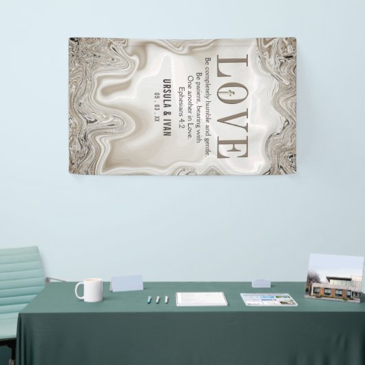Love Scripting Verse Ephesians 4:2 Wedding Spandoek (Beurs)