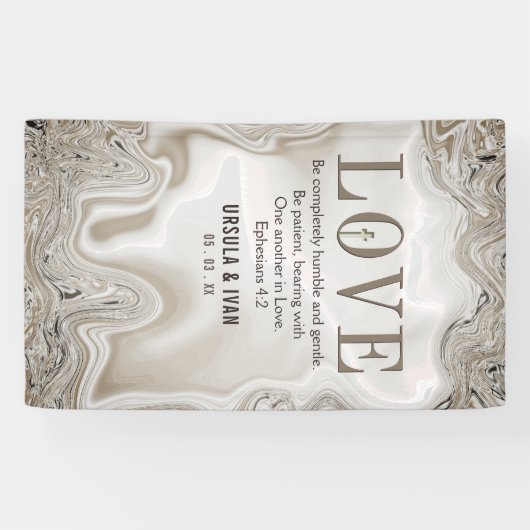 Love Scripting Verse Ephesians 4:2 Wedding Spandoek (Horizontaal)