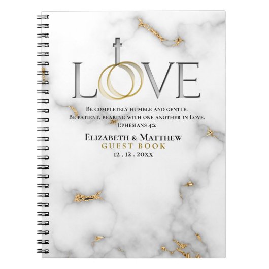 Love Scripts Ephesians 4:2 Wedding Guest Book Notitieboek (Voorkant)