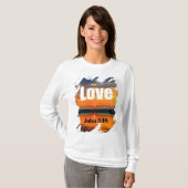 Love Scripture Glowing Sunset Over Water T-shirt (Voorkant volledig)