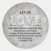 Love Scripture Ronde Sticker (Voorkant)