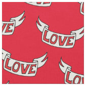 Love Scroll Romantic Message on Red Stof (Close Up)