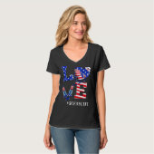 Love Scrub Life Nurse 4/e juli American Flag Pa T-shirt (Voorkant volledig)
