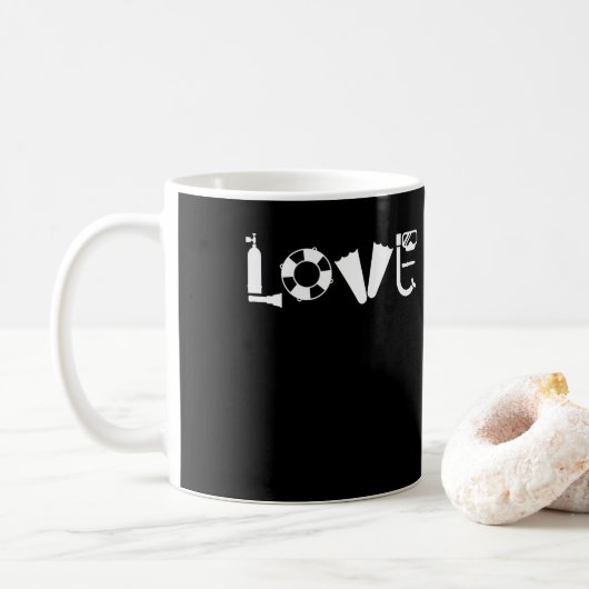 Love Scuba Diving Diver Koffiemok (Met donut)