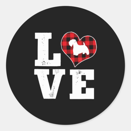 Love Sealyham Terrier Dog Lover For Dog Vale Ronde Sticker (Voorkant)