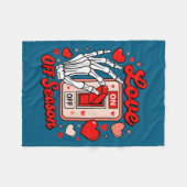 Love Season Skeleton Funny Valentines Day Womens T Fleece Deken (Voorkant (Horizontaal))