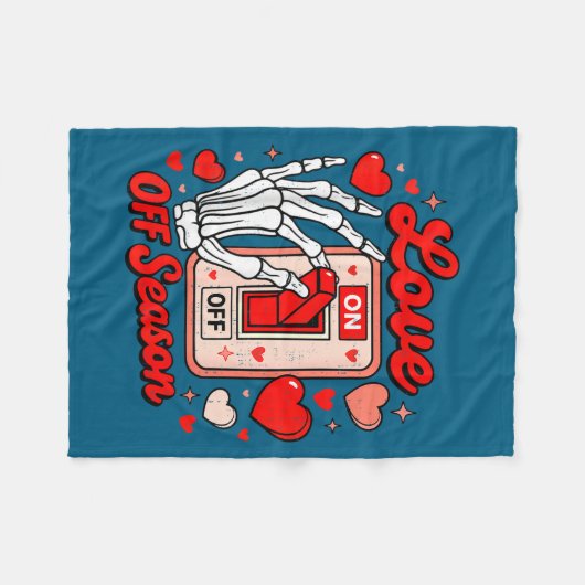 Love Season Skeleton Funny Valentines Day Womens T Fleece Deken (Voorkant (Horizontaal))