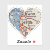 Love Seattle  Map Sticker (Vel)