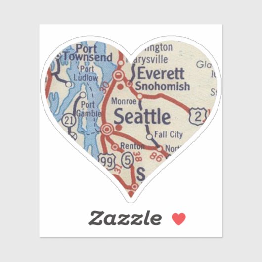 Love Seattle Map Sticker (Vel)
