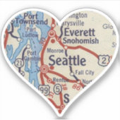 Love Seattle Map Sticker (Voorkant)