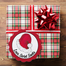 Love, Secret Santa Claus Merry-Kerstmis Red Xmas Ornament Kaart