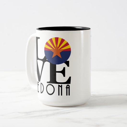 LOVE Sedona Arizona 15oz Tweekleurige Koffiemok (Voorkant links)
