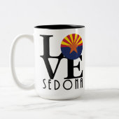 LOVE Sedona Arizona 15oz Tweekleurige Koffiemok (Links)