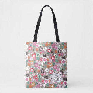 Love Seing Buttonnen Brown Tote Bag