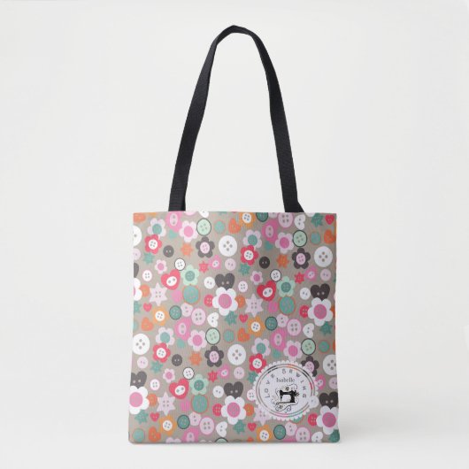 Love Seing Buttonnen Brown Tote Bag (Voorkant)