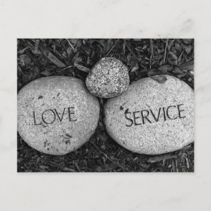 "Love" "Service" Spirituele Religieuze Stones Briefkaart