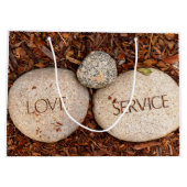 "Love" "Service" Spirituele Religieuze Stones Large Cadeautasje (Achterkant)