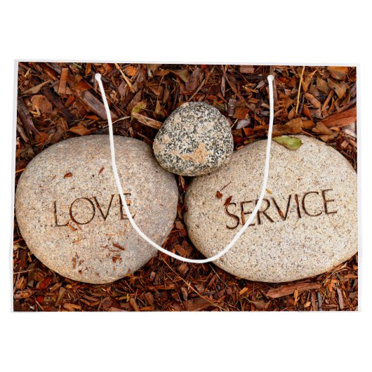 "Love" "Service" Spirituele Religieuze Stones Large Cadeautasje (Achterkant)
