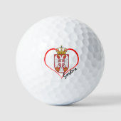 Love Servië Golf Balls, Servische vlag, hart Golfballen (Voorkant)