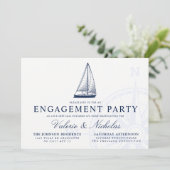 Love Set Sail | Nautical Engagement Party nodigt u Kaart (Staand voorkant)