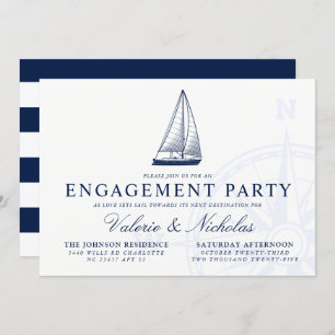 Love Set Sail   Nautical Engagement Party nodigt u Kaart