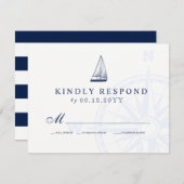 Love Sets Zeilboot Nautische Bruiloft RSVP (Voorkant / Achterkant)