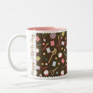 Love Sewing Accessoires Brown Tweekleurige Koffiemok