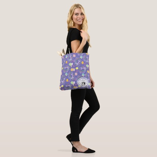 Love Sewing Machine Purple Tote Bag (Op model)