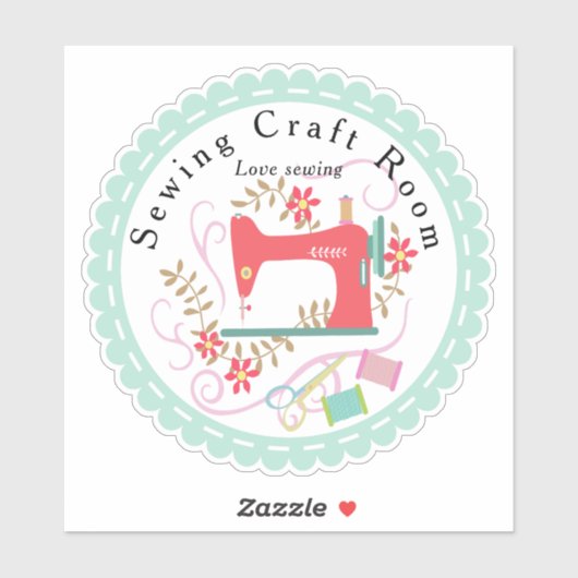 Love Sewing Sticker (Vel)