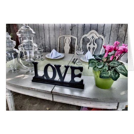LOVE - Shabby Chic Outdoor Weddenschappen (Voorkant Horizontaal)