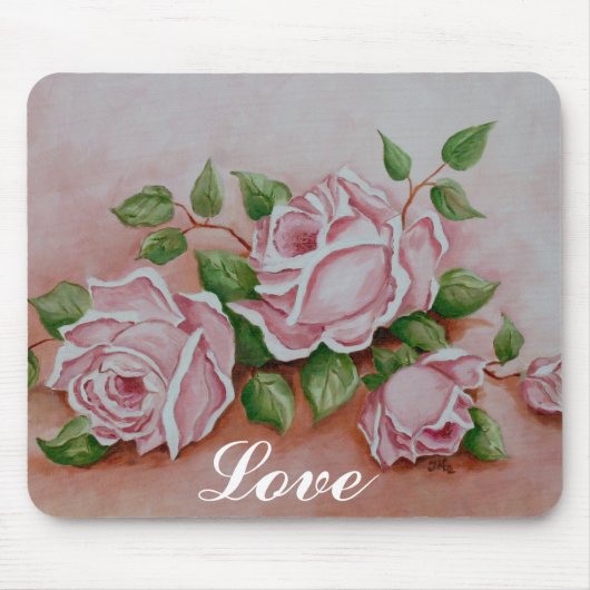 Love Shabby Chic Roos Painting Muismat (Voorkant)