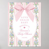 Love Shack Baby Coquette Bow Baby Shower Welcome Poster (Voorkant)