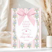Love Shack Baby Coquette Bow Baby Shower Welcome Poster