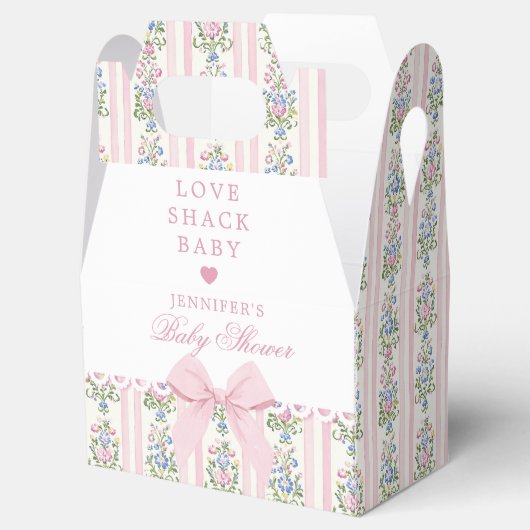 Love Shack Baby Coquette Bow Floral Baby Shower Bedankdoosjes (Geopend)