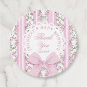 Love Shack Baby Coquette Pink Bow Thank you Bedankjes Labels (Voorkant)