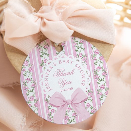 Love Shack Baby Coquette Pink Bow Thank you Bedankjes Labels