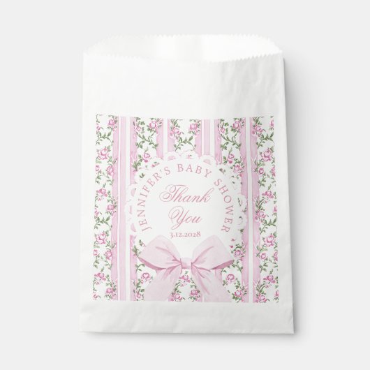 Love Shack Baby Coquette Pink Bow Thank you Bedankzakje (Voorkant)