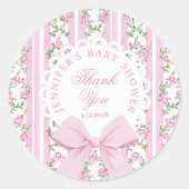 Love Shack Baby Coquette Pink Bow Thank you Ronde Sticker (Voorkant)