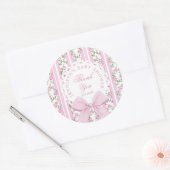 Love Shack Baby Coquette Roze Strik Bedankt Ronde Sticker (Envelop)
