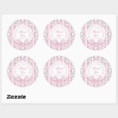 Love Shack Baby Coquette Roze Strik Bedankt Ronde Sticker (Vel)