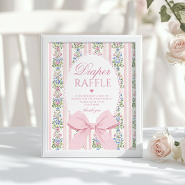 Love Shack Baby Luierverloting Coquette Bow Poster