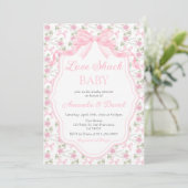  Love Shack Baby Pink Bow Baby Shower Girl Kaart (Staand voorkant)