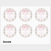 Love Shack Baby Pink Bow Roos Baby shower Ronde Sticker (Vel)