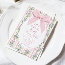 Love Shack Baby Roze Strik Bloemige Baby Shower