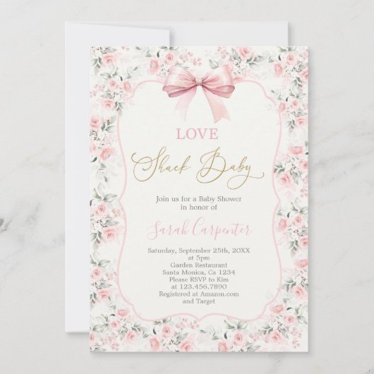 Love Shack Baby shower Girl Kaart (Voorkant)