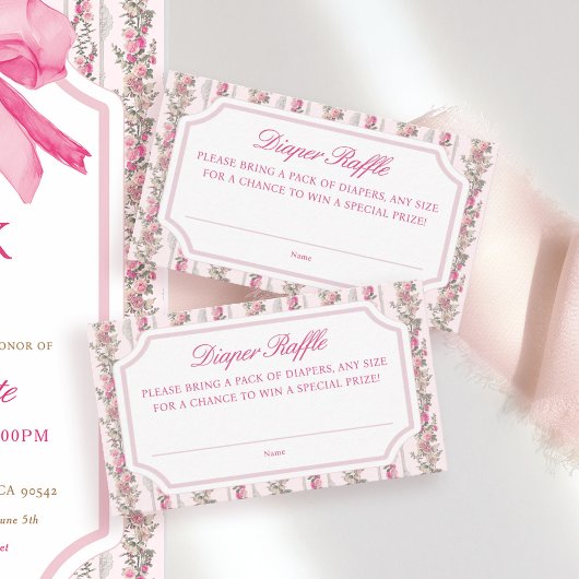 Love Shack Baby shower Luier Raffle Tickets Informatiekaartje