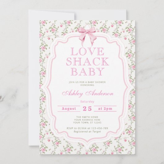 Love Shack  Baby shower Uitnodiging (Voorkant)